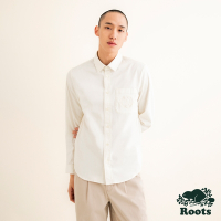 Roots 男裝- ESSENTIAL Woven長袖襯衫-白色