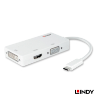 LINDY 林帝 主動式 Type-C to HDMI/DVI/VGA 三合一轉接器 (43273)