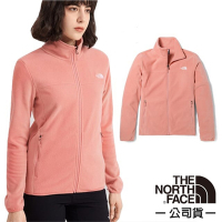 【The North Face】女 TKA 100 輕柔刷毛抓絨保暖外套.夾克_4NAQ-HCZ 粉色