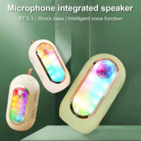 Karaoke Loudspeaker Mini Karaoke Speaker Portable Karaoke Speaker with Microphones Sound Bluetooth-compatible for Home