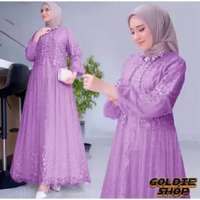 Goldie Shop Gamis Jumbo BUSUI Saabira M-3XL / Maxi Long Dress Muslim / Pakaian Kondangan Muslimah Wa