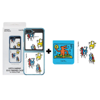(贈原廠感應卡)SAMSUNG Galaxy Z Flip5 原廠 Keith Haring聯名保護殼 (FPF731)-白色
