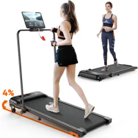 Treadmill with Incline, Foldable Walking Pad Under Desk, 2.5HP Treadmills for Home/Office, Installation-Free, Remote Control/App