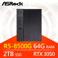 華擎系列【小龍氣劍】R5-8500G六核 RTX3050 小型電腦(64G/2T SSD)《Meet X600》