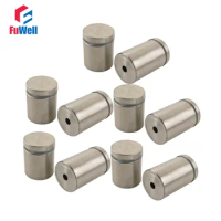 10pcs 25mm x 25mm Stainless Steel Advertising Nails 25mm Diameter 25mm Length Silver Tone Wall Mount Glass Standoff