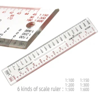Multi-scale scale acrylic ruler engineer architect technical architecture drawing tool drawing ruler