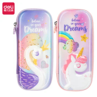Deli BC161 Kawaii Swan Pen Case Unicorn Pencil Bag Girl School Student Supplies Stationery Gift