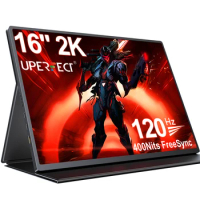 UPERFECT 16 inch 2.5K 120Hz Portable Gaming Monitor HDR FreeSync Matte IPS Eye Care External Second Screen for Game Console