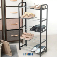 TERBARU!! Informa Rak Sepatu Compact 5 Tier Shoe Rack Black 42x20x79cm
