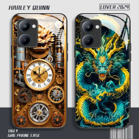 Sarung Telefon, Sarung untuk Realme 10 Pro PLUS 5G 4G, Kaca Jentera Naga Mewah, Sarung Keras Kalis K