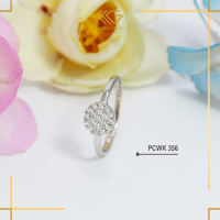 KKG Cincin Emas Putih 8K atau 375 Gold Solitaire Bulat PCWK 356