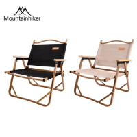 MOUNTAINHIKER Kermit Chair Camping Chair Portable Outdoor Chair Aluminum Alloy Wood Grain Folding Chair Camping Equipment