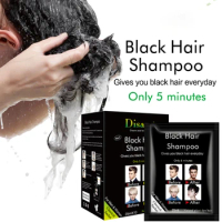 10 PCS Black Hair Shampoo Last 30 Days Hair Dye Shampoo Instant Hair Dye Shampoo Hair Care Natural Shampoo for Men Women