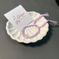 Gelang Soft Candy Tali Rajut Serut Adjustable Handmade Aesthetic Minimalis Gelang Wanita Anak Couple