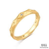 點睛品 V&amp;A博物館系列 18K黃色金鑽石戒指(女戒)