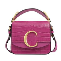 【Chloe’ 蔻依】品牌字母C LOGO拼接手提二用Mini包(桃)