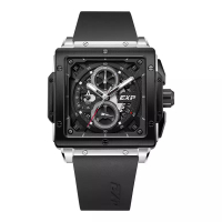 Expedition Jam Tangan Pria Expedition Chronograph E 6844 MC RTBBA Men Black Dial Black Rubber Strap