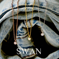 SWAN - Mia Single Bezel Necklace สร้อยคอเงินแท้ จี้ฝังเพชร CZ เรียบง่ายแต่ดูหรูหรา
