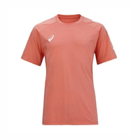 Asics [K12047-700] 男女 短袖 上衣 T恤 運動 慢跑 訓練 反光 吸濕 快乾 舒適 亞瑟士 粉橘