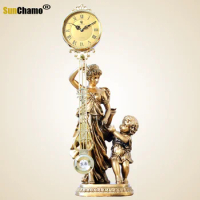 New European Style Living Room Antique Seat Pendulum Home Decoration Classical Craft Stand Desk &amp; Table Clocks Fashion Creative