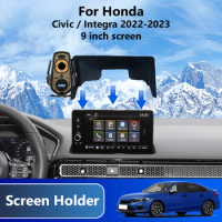 Car Mobile Phone Holder For Honda Civic Integra 2022-2023 Navigation Wireless Charger 9 Inch Screen Base 360° Rotating Bracket