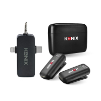 【KONIX】G2 多功能無線麥克風- 充電盒組(三合一領夾式直播麥克風 手機藍牙麥克風 具監聽功能)