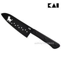 asdfkitty*貝印 黑色貓咪三德刀/菜刀-刀刃16.5公分 AB-5801-日本正版商品