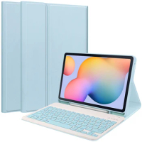 Cover for Samsung Galaxy Tab S6 Lite 2022 SM-P613 P619 2020 SM-P610 P615 Tablet Voltage TPU Pen Slot Keyboard