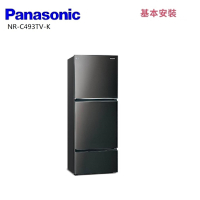 Panasonic國際牌 NR-C493TV-K 496L 三門鋼板電冰箱 晶漾黑