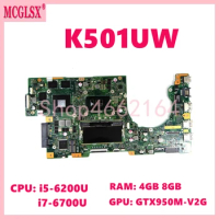 K501UW i5 i7-4th CPU 4GB 8GB-RAM GTX950M-V2G Mainboard For ASUS K501UQ K501UW K501UXM K501U A501U K501UB Laptop Motherboard DDR4