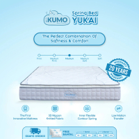 Kasur Spring Bed KUMO YUKAI - Tebal 28cm | 90x100, 100x200, 120x200, 160x200, 180x200, 200x200 Busa