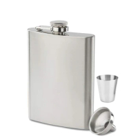 LMETJMA 7oz Hip Flask Set Stainless Steel Hip Flask With Funnel Drinking Cup Portable Hip Flask for Whiskey Liquor Wine KC0138