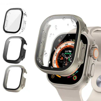 Waterproof Case for Apple Watch Ultra Screen Protector Case 49mm Straight Edge Cover iWatch series 8 SE 7 4 45mm 41mm 44mm 40mm