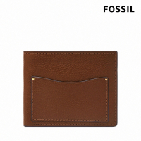 FOSSIL Anderson 波浪造型真皮零錢袋短夾-咖啡色 ML4579210  (禮盒組附鐵盒)