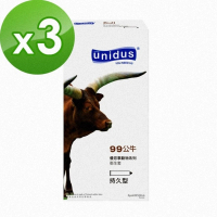 【Unidus優您事】動物系列保險套-99公牛-持久型12入*3盒(共36入)