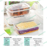 Thinwall Dm Panjang 1850 Ml Rec - Food Container - Isi 25 Pcs Terlaris