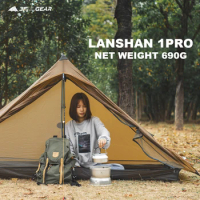 3F UL GEAR Ultralight Outdoor Camping Tents 1 Person 4 Season Waterproof 15D Silnylon Professional Rodless Tent Lanshan 1 Pro