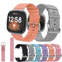 Canvas Strap For Fitbit Versa 3 4 SmartWatch Band with pin Replacement Watchband For Fitbit Sense Sense 2 Bracelet Wristband