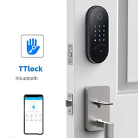 New electronic smart digital biometric fingerprint door lock with TTlock remote/Rfid card/password/key unlocking