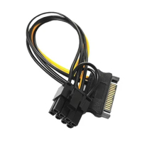15pin SATA Male to 8pin PCI-E Power Supply Cable 8.16 inch SATA Cable 15-pin to 8 pin cable Wire for Graphic Card Metal