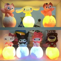 Sanrio Night Light Anime Melody Kuromi Hello Kitty Cinnamoroll LED Light Bedroom Decoration Model Toy Gift