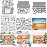 AliliArts Build a Gingerbreadhouse Metal Cutting Dies and stamp Scrapbook paper craft knife mould blade punch stencils dies 2022