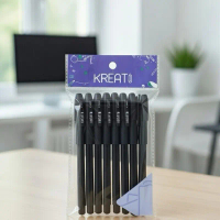 KREATI 0.5MM BLACK & BLUE GEL PENS, SMOOTH WRITING 8 PCS SET FOR SCHOOL & OFFICE STATIONERY