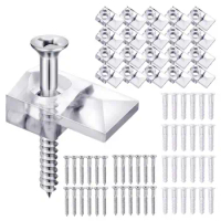 Mirror Mounting Clips Lightweight Mirror Wall Mount Clips 20 Sets Mirror Mounting Hardware Mirror Fixing Clips For Mirror