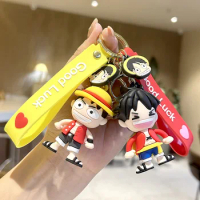 Cartoon Anime One Piece Keychain Monkey D Luffy Keychain Doll Figure Backpack Pendant Car Key Ring Ornaments Jewelry Gifts