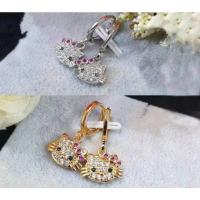 ANTING CLIP HELLO KITTY SILVER AND EMAS ANTING EMAS MUDA  ANTING XUPING WANITA DEWASA TERBARU ANTING