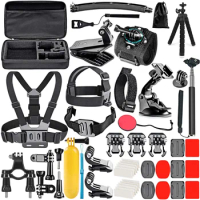 for GoPro Hero 11/10/9/8/7/6/5/4 GoPro Max Fusion Insta360 AKASO DJI Osmo Action Cameras 50 in 1 Action Camera Accessory Kit
