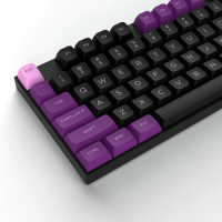 189 Key PBT Keycaps Double-shot Black Purple ISA Profile Key Cap for Cherry MX Switches 61/68/108 Mechanical Gaming Keyboard