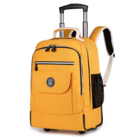 Trolley Luggage Fashion Backpack With Wheels Travel Large Capacity Trolley Bags Rolling Bag Business Laptop Schoolbag Unisex