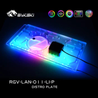 Bykski RGV-LAN-O11-LI-P PC water cooling DISTRO PLATE water way broad for Lian Li O11 Case RGB light